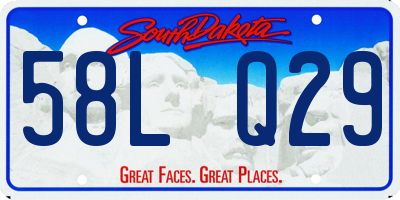 SD license plate 58LQ29