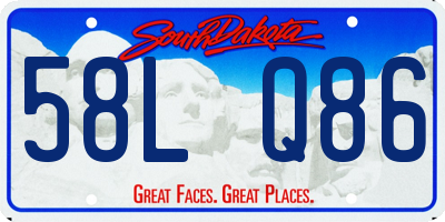 SD license plate 58LQ86