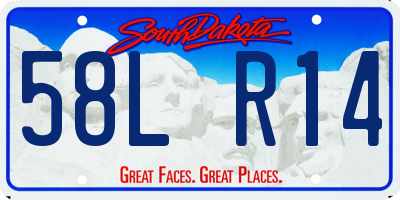 SD license plate 58LR14