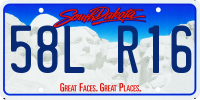 SD license plate 58LR16