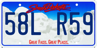 SD license plate 58LR59