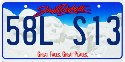 SD license plate 58LS13