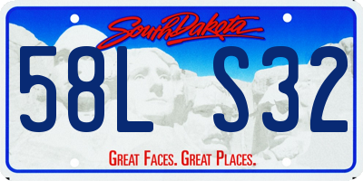 SD license plate 58LS32