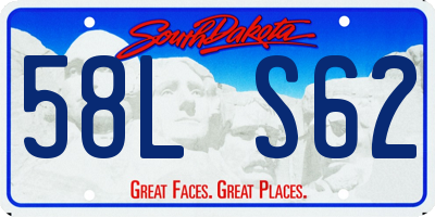 SD license plate 58LS62