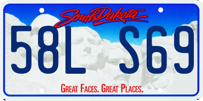 SD license plate 58LS69