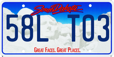 SD license plate 58LT03