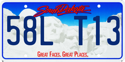 SD license plate 58LT13