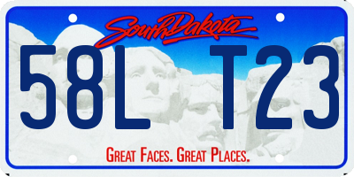 SD license plate 58LT23
