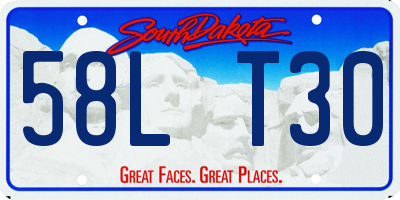 SD license plate 58LT30