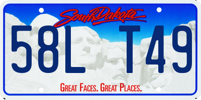 SD license plate 58LT49