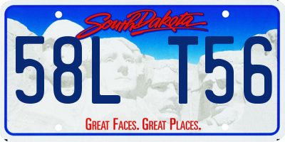 SD license plate 58LT56