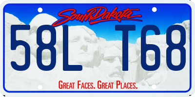 SD license plate 58LT68