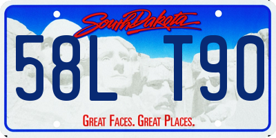SD license plate 58LT90