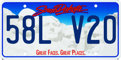 SD license plate 58LV20