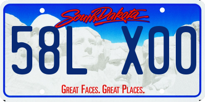 SD license plate 58LX00