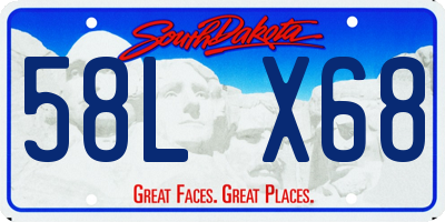 SD license plate 58LX68