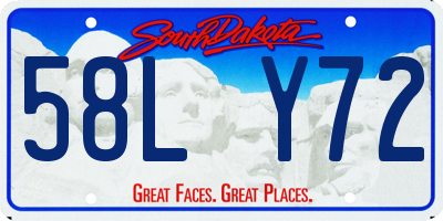 SD license plate 58LY72