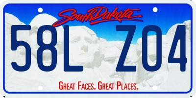 SD license plate 58LZ04