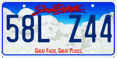 SD license plate 58LZ44