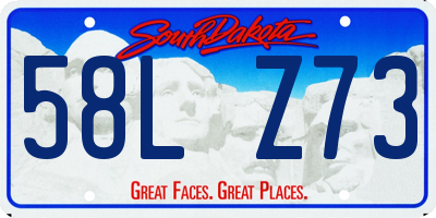 SD license plate 58LZ73