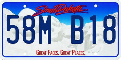 SD license plate 58MB18