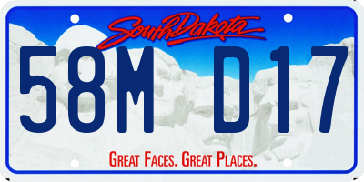 SD license plate 58MD17