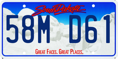 SD license plate 58MD61