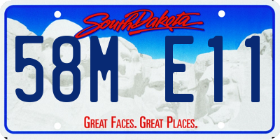 SD license plate 58ME11