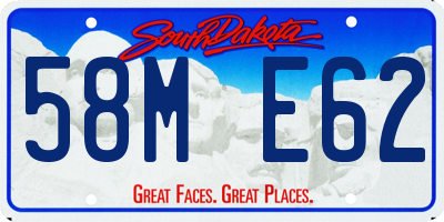 SD license plate 58ME62