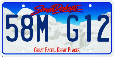 SD license plate 58MG12