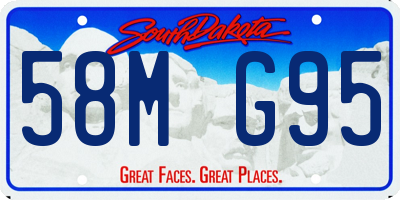 SD license plate 58MG95