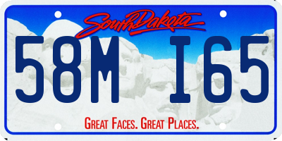 SD license plate 58MI65