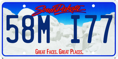 SD license plate 58MI77