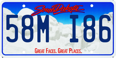 SD license plate 58MI86
