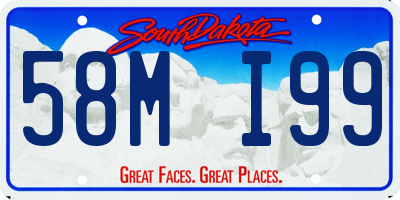 SD license plate 58MI99