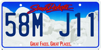 SD license plate 58MJ11