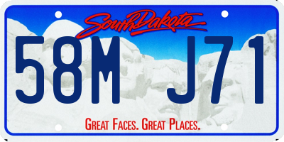 SD license plate 58MJ71