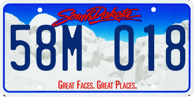 SD license plate 58MO18