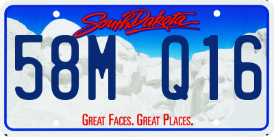 SD license plate 58MQ16