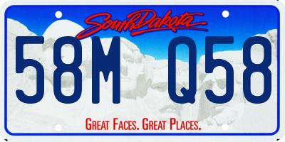SD license plate 58MQ58