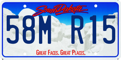SD license plate 58MR15