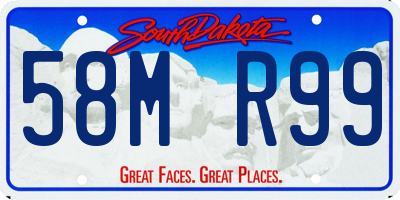 SD license plate 58MR99