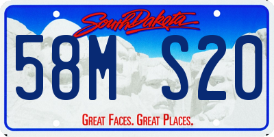 SD license plate 58MS20