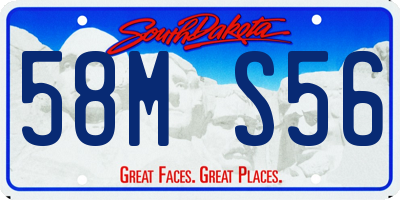 SD license plate 58MS56