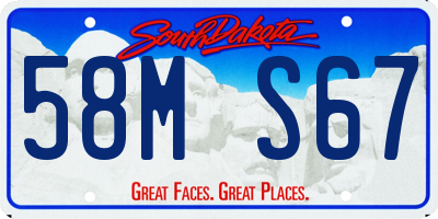 SD license plate 58MS67