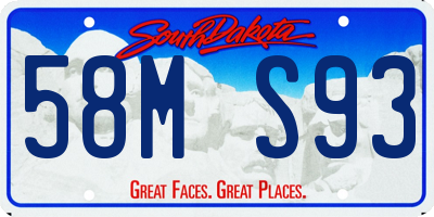 SD license plate 58MS93