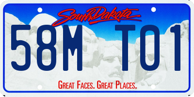 SD license plate 58MT01