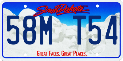 SD license plate 58MT54