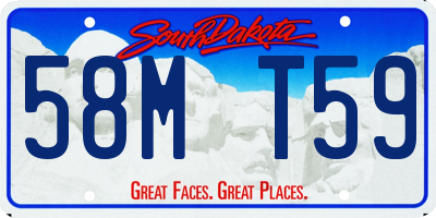 SD license plate 58MT59