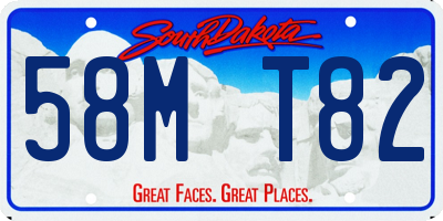 SD license plate 58MT82